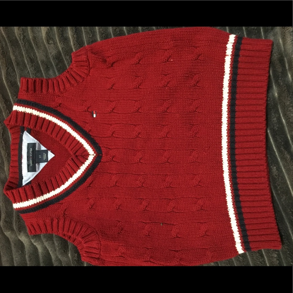 3T Boys Tommy Hilfiger Red Sweater Vest